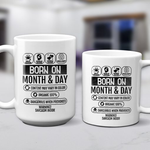 Born On _1-White 11 - 15 oz Mug - Stacked and Next To - 1200x840