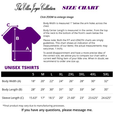 Unisex Tshirt Size Chart